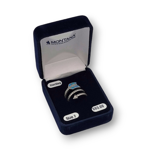 Montana Silversmiths Sky Fletched Arrow Opal Ring  Size 7 NEW! - Picture 5 of 10